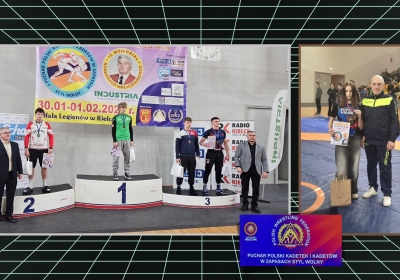 Małgosia Bonna i Jakub Kiełpiński na podium Pucharu Polski w Kielcach