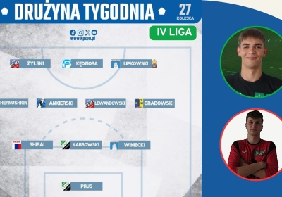 Dawid Prus i Aleksander Karbowski w drużynie 27. kolejki IV ligi