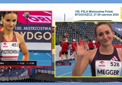 100. PZLA MP. Aleksandra Piotrowska siódma na 100 m, Eliza Megger piąta na 1500 m