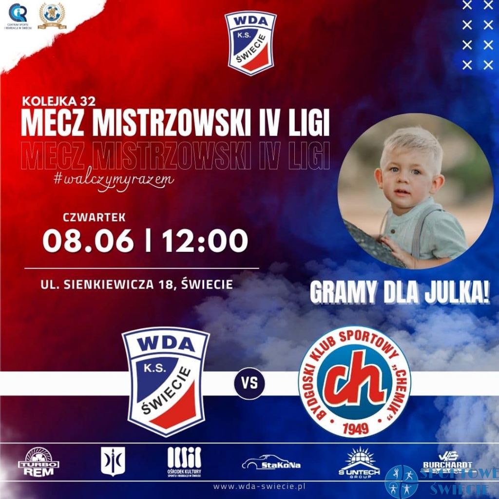 Gramy dla Julka. Wda Świecie - Chemik Bydgoszcz, czwartek w samo południe