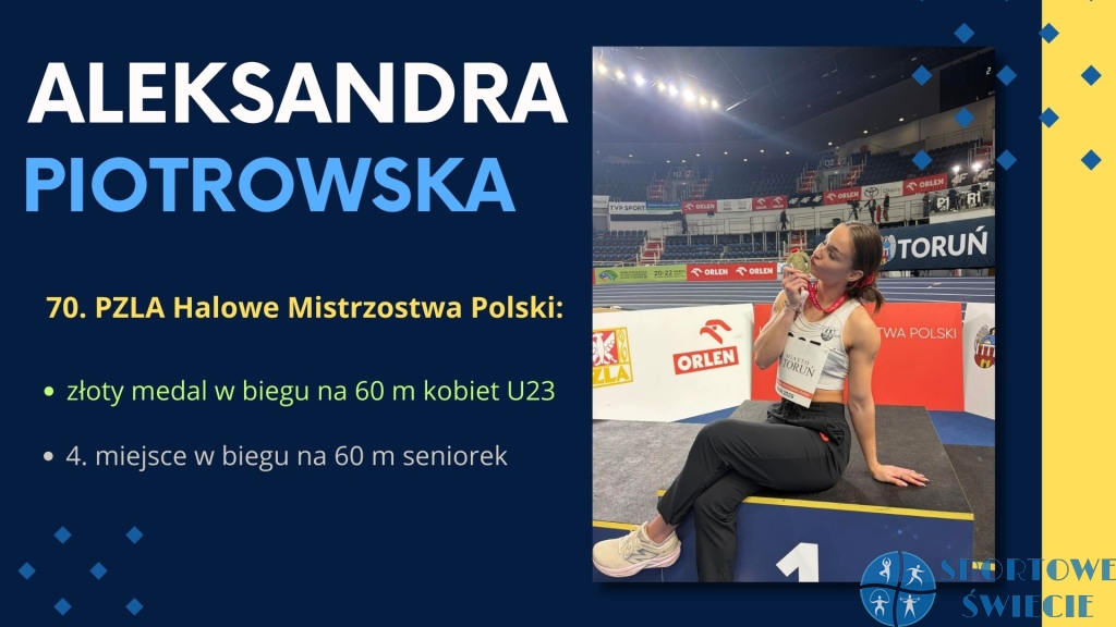 PZLA HMP. Aleksandra Piotrowska mistrzynią kraju na 60 m kobiet U23
