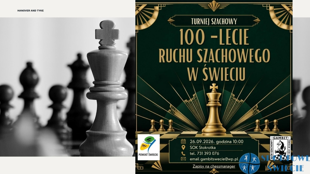 100-lecie zorganizowanego Ruchu Szachowego w Świeciu – będzie turniej
