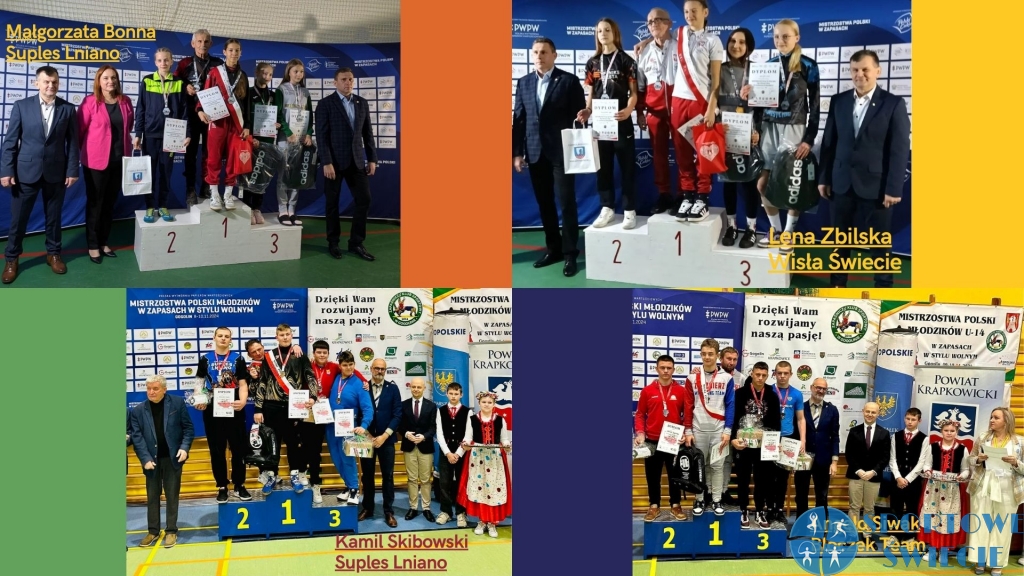 MP U14 w zapasach. Srebra Gosi i Kamila, brązy Leny i Angelo