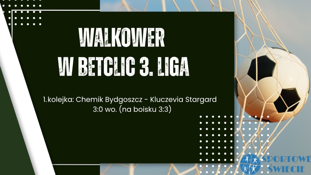 Betclic 3. Liga – mecz w Bydgoszczy zweryfikowany jako walkower