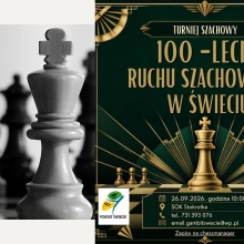 100-lecie zorganizowanego Ruchu Szachowego w Świeciu – będzie turniej